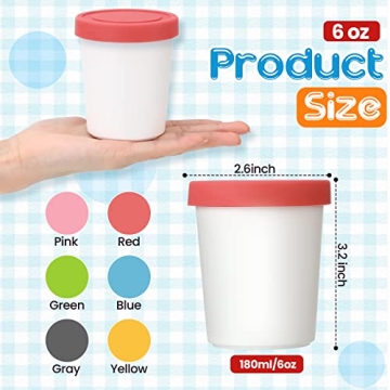 Gandeer 12 Mini Ice Cream Containers for Homemade Desserts