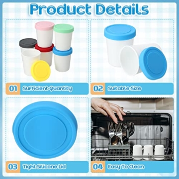 Gandeer 12 Mini Ice Cream Containers for Homemade Desserts