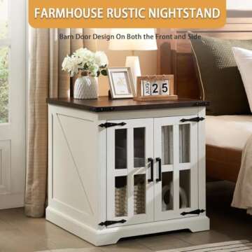 Barnyatoh Farmhouse End Table with Charging Station