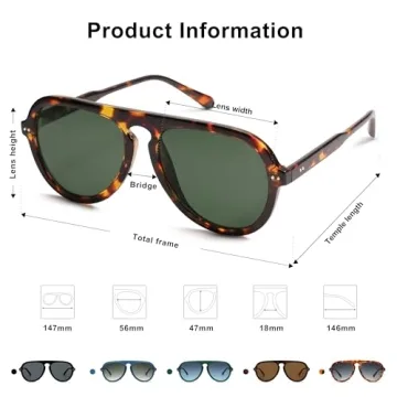 SOJOS Retro Aviator Sunglasses for Men and Women