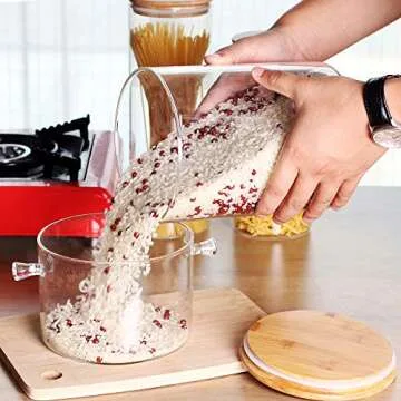 Large Airtight Glass Food Storage Canister for Pantry
