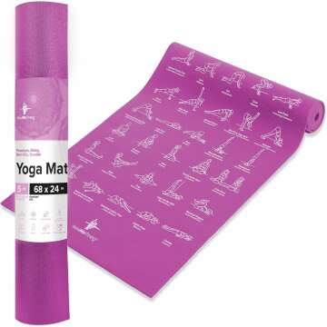 NewMe Fitness Yoga Mat - 5mm Thick, Large Non-Slip for Home & Gym