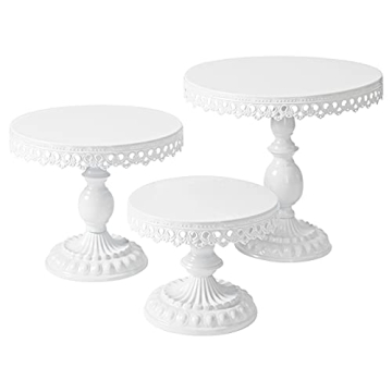Weharnar Cake Stand 8 inch / 10 inch / 12 inch 3 Pcs Wedding Cake Stand Set Dessert Display White Ca...