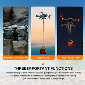 (3 in 1) Tomat Mavic Air 2S Landing Gear with Airdrop System Mavic Air 2 Light Landing Gear Payload/Delivery/Transport Release for DJI Air 2S Wedding Clip/Fishing Line with Bait Ring Thrower