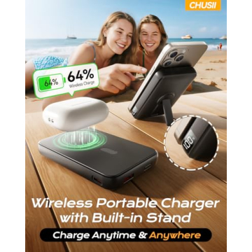 Magsafe Portable Charger with Stand, 12000mAh Fast Charging