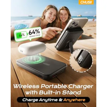 Magsafe Portable Charger with Stand, 12000mAh Fast Charging