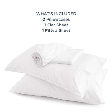 Bedsure Queen Sheet Set, Cooling Sheets for Queen Size Bed Set, Rayon Derived from Bamboo, Breathable & Soft Deep Pocket Up to 16 Inches, Hotel Luxury Silky Bedding, Bedsheet & Pillowcases, White