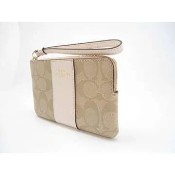 Chic Coach PVC Leather Corner Zip Wristlet for Women