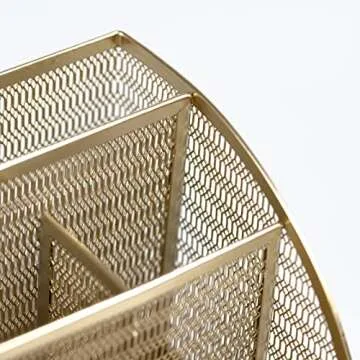 Stylish Gold Desk Organizer with Drawer for All Spaces