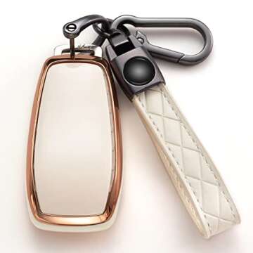 Compatible with Mercedes Benz Key Fob Cover with Keychain,Soft TPU 360 Degree Protection Key Shell C...