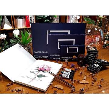 Artists Watercolor Paper Block - 100% Cotton Paper,20 Sheets of 160lb/350gsm Cold Press Watercolor Art Supplies for Wet, Dry, and Mixed Media Painting - Premium Art Paper