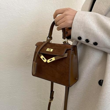 Chic PU Leather Top Handle Satchel for Women Handbags