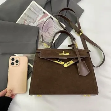 Chic PU Leather Top Handle Satchel for Women Handbags