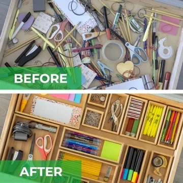 Grow Forward Bamboo Drawer Organizer Set - Eco-Friendly Storage