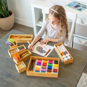 Grow Forward Bamboo Drawer Organizer Set - Eco-Friendly Storage