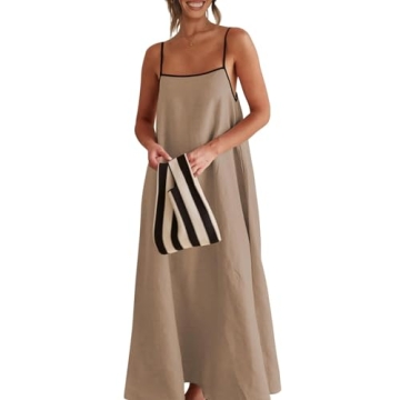 Senllen Summer Maxi Dress with Pockets for Women