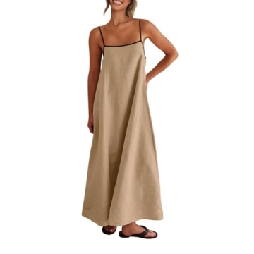 Senllen Summer Maxi Dress with Pockets for Women