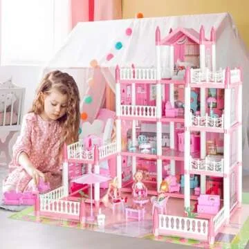 Dollhouse Dream Castle for Girls - 4 Stories & 11 Rooms