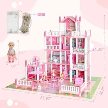 Dollhouse Dream Castle for Girls - 4 Stories & 11 Rooms
