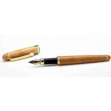 Dryden Designs Luxury Bamboo Fountain Pen with Ink Refill Converter and Matching Gift Case - Smooth ...