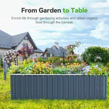 KING BIRD Galvanized Raised Garden Bed with 2 Installation Methods for DIY, 101" x 36" x 24" Heightened Planter Kit Box Outdoor for Deep-Rooted Vegetables, Flowers, Green