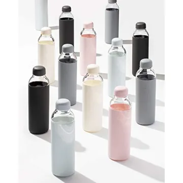 Stylish W&P Porter Glass Water Bottle with Silicone Sleeve