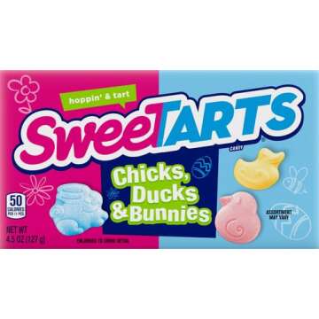 SweeTARTS Chicks, Ducks & Bunnies, Springtime Easter Candy, 4.5 oz Theater Box