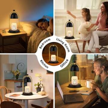 Candle Warmer Lamp with Timer-Electric Black Candle Warmer,Wax Warmer for Scented Jar Candles,Home Decor, Housewarming,Birthday Gifts for Women