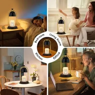 Candle Warmer Lamp with Timer-Electric Black Candle Warmer,Wax Warmer for Scented Jar Candles,Home Decor, Housewarming,Birthday Gifts for Women