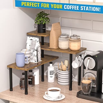 Stylish 3-Tiered Countertop Organizer for Kitchen Use
