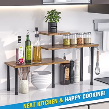 Stylish 3-Tiered Countertop Organizer for Kitchen Use