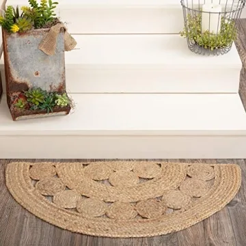 VHC Celeste Tan Half Circle Jute Rug for Stylish Decor