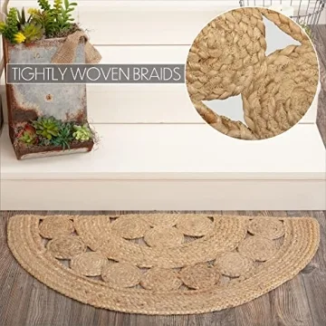 VHC Celeste Tan Half Circle Jute Rug for Stylish Decor