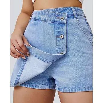 Flvsun Denim Skort Shorts for Women - High Waisted Style