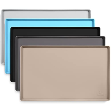 DogBuddy Dog Food Mat - Waterproof Dog Feeding Mat with Edges, Non-Slip Design for Dog Bowls (Large:...