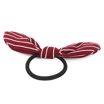 Carede 12 Pcs Wired Rabbit ear Bow Hair Bands Scrunchies Flower Chiffon Bow Hair Elastic Hair Ties Bands Ropes Ponytail Holder for Kids Adults