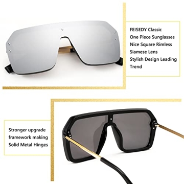 FEISEDY One Piece Sunglasses Stylish Retro Design