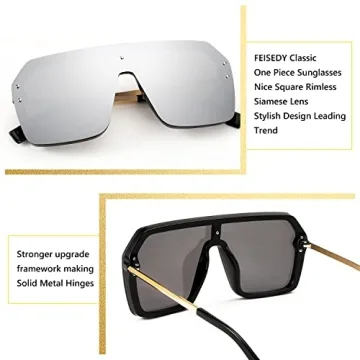 FEISEDY One Piece Sunglasses Stylish Retro Design
