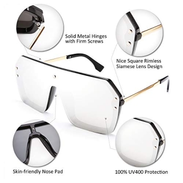 FEISEDY One Piece Sunglasses Stylish Retro Design