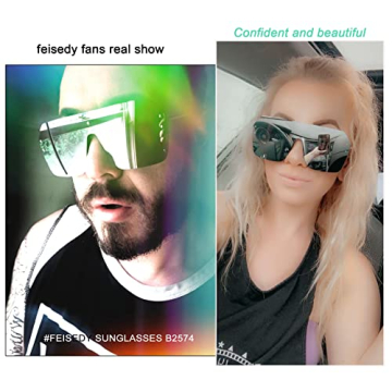 FEISEDY One Piece Sunglasses Stylish Retro Design