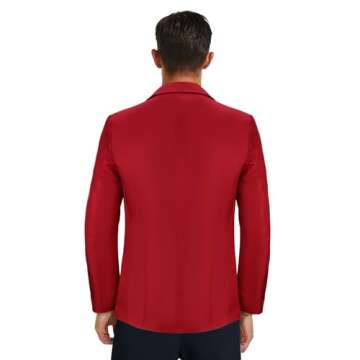 Men Costume Outfit School Uniform Shirt Jacket Tie Set Halloween Cosplay Red Suit (Men, Medium)