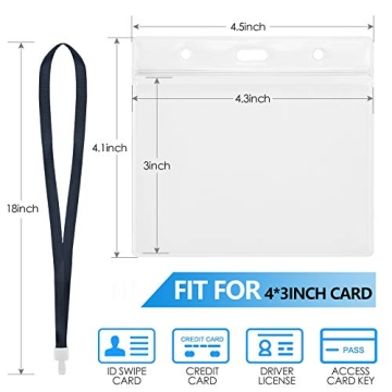 Waterproof Covid Vaccine Card Holder 5 Pack with Lanyard