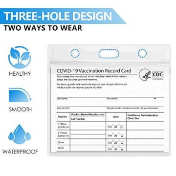 Waterproof Covid Vaccine Card Holder 5 Pack with Lanyard