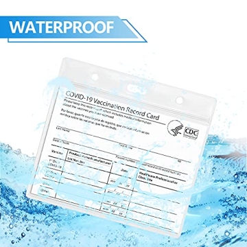 Waterproof Covid Vaccine Card Holder 5 Pack with Lanyard