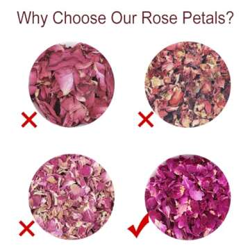 TEARELAE Dried Rose Petals for Tisanes Baking and Crafts