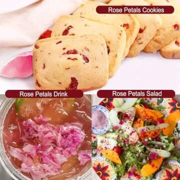 TEARELAE Dried Rose Petals for Tisanes Baking and Crafts