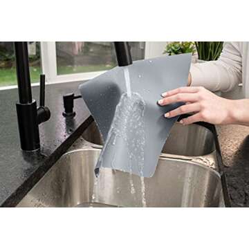 GASARÉ, Placemats Set of 4, Silicone Placemats, Table Mats, Non-Slip, Easy to Clean, Heat Resistant, Flexible, 20% Thicker, 16 x 12 inches x 1.1mm, Gray