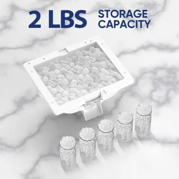 KBICE 2.0 Countertop Nugget Ice Maker with Soft Chewable Ice, 32lbs in 24Hrs, LED Touch Panel, Self-Cleaning Ice Maker with Automatic Dispensing