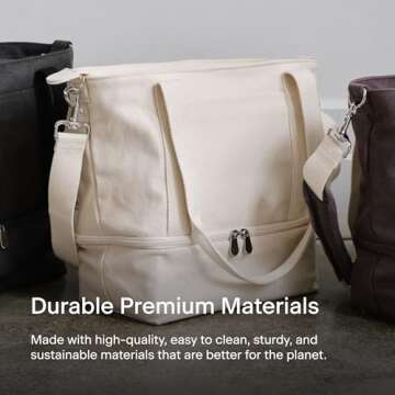 Lo & Sons Catalina Day Tote - Premium Canvas Everyday & Travel Bag with Shoe Compartment, Luggage Sl...