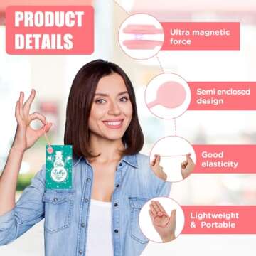 Baderke 20 Pcs 7.5'' Reusable Silicone Magnetic Cable Ties Silicone Twist Tie with Magnet Cable Organizer Fridge Magnets Cord Holder Magnetic Twist Ties for Home Office Cord Wrap(Pink)